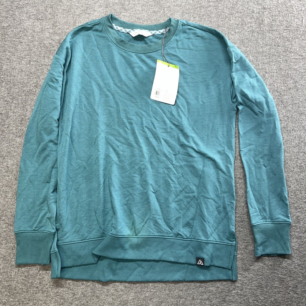 Alpine design women's size small crew pullover sweatshirt teal NWT